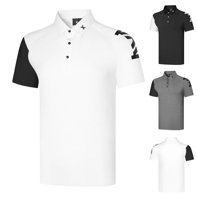 

Golf Men's Clothing Summer Short-Sleeved Loose Breathable POLO Shirt anti-Pilling Wear-Resistant High-Quality Jersey
