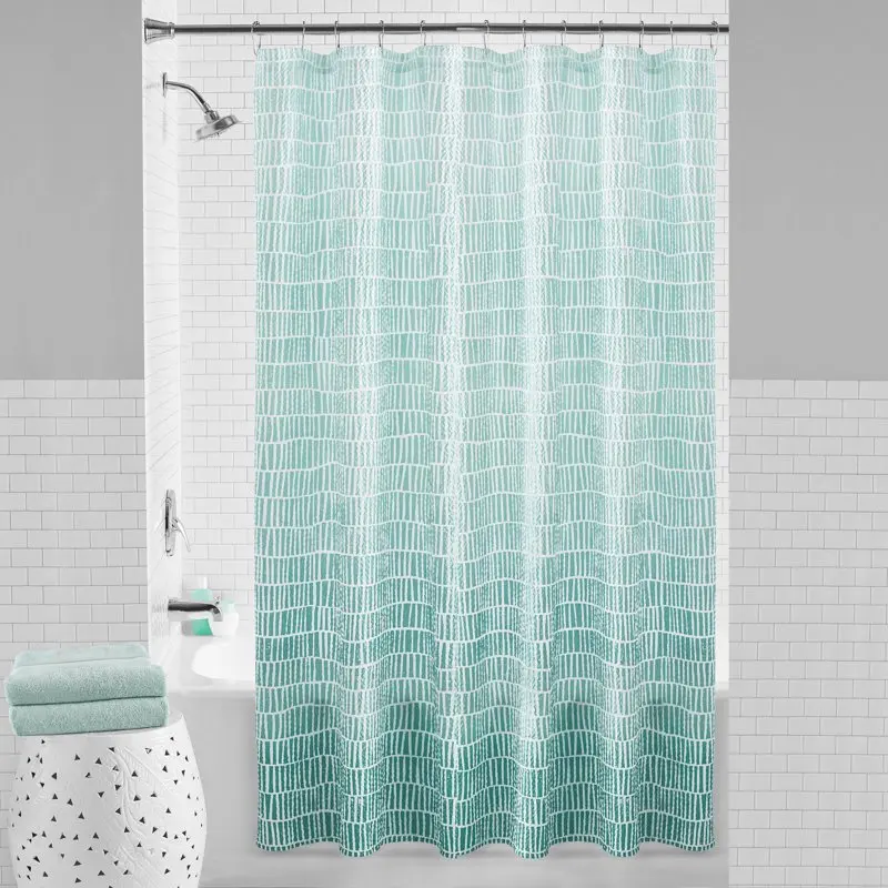 

Geometric Polyester Shower Curtain, 72" x 72", Teal