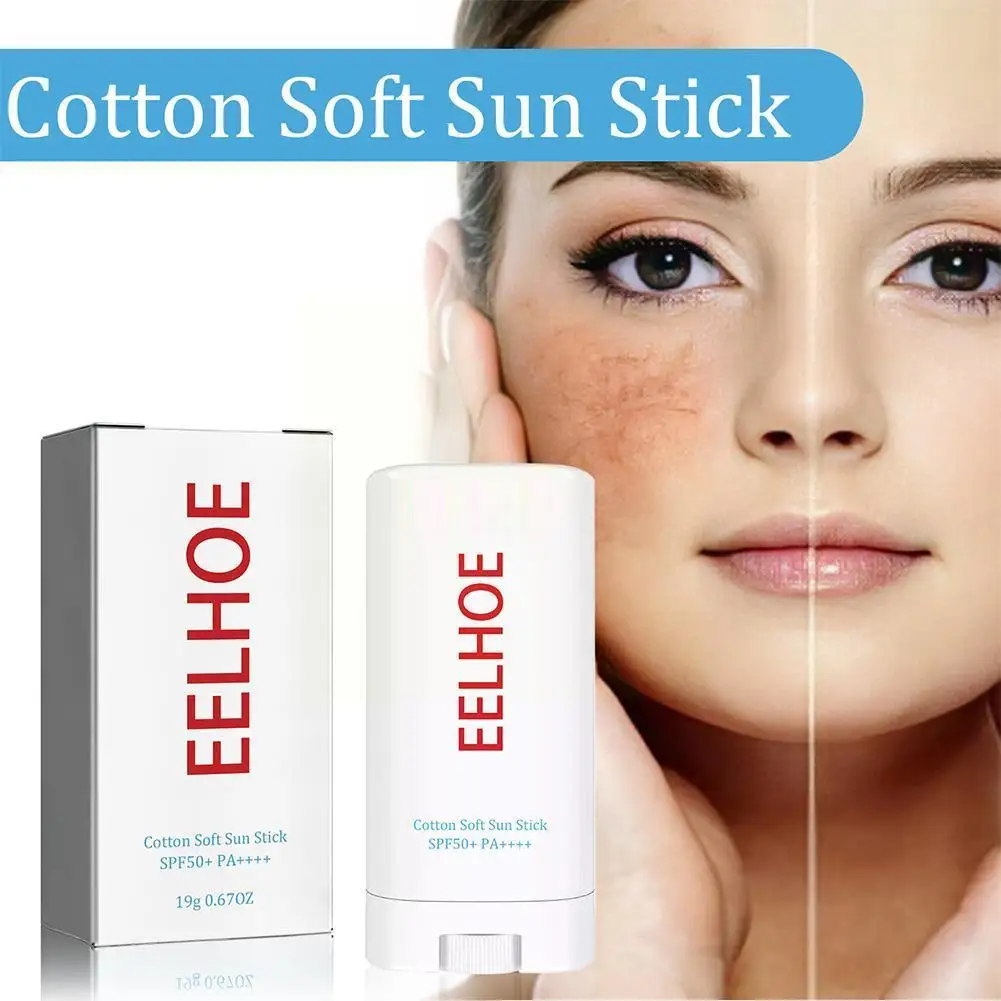 

Cotton Soft Sunscreen Stick Natural Concealer UV Protection Cream Skin Sunscreen Skin Sunblock Stick SPF Protective 50+ A9V7