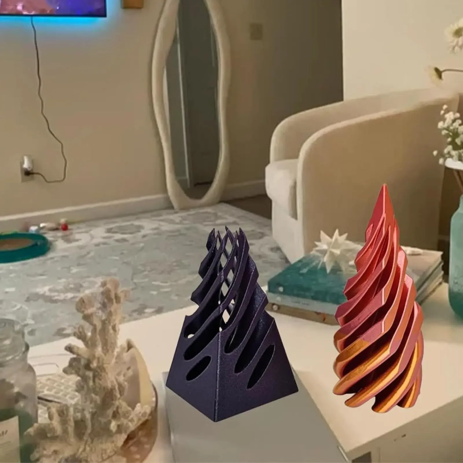 3D печатная игрушка-спиральный конус невозможная пирамида прозрачная скульптура