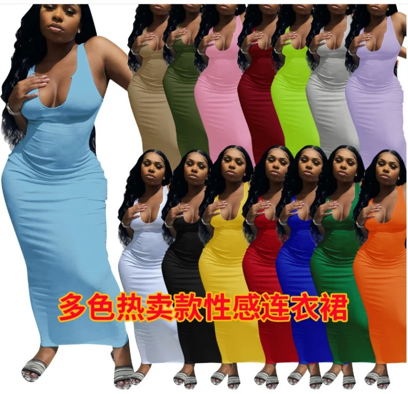 

Sexy Slip Long Dress for Wome Summer Clothing Party Prom Dresses Vestidos de Mujer Casual Baratos Evening Robe Femme Black