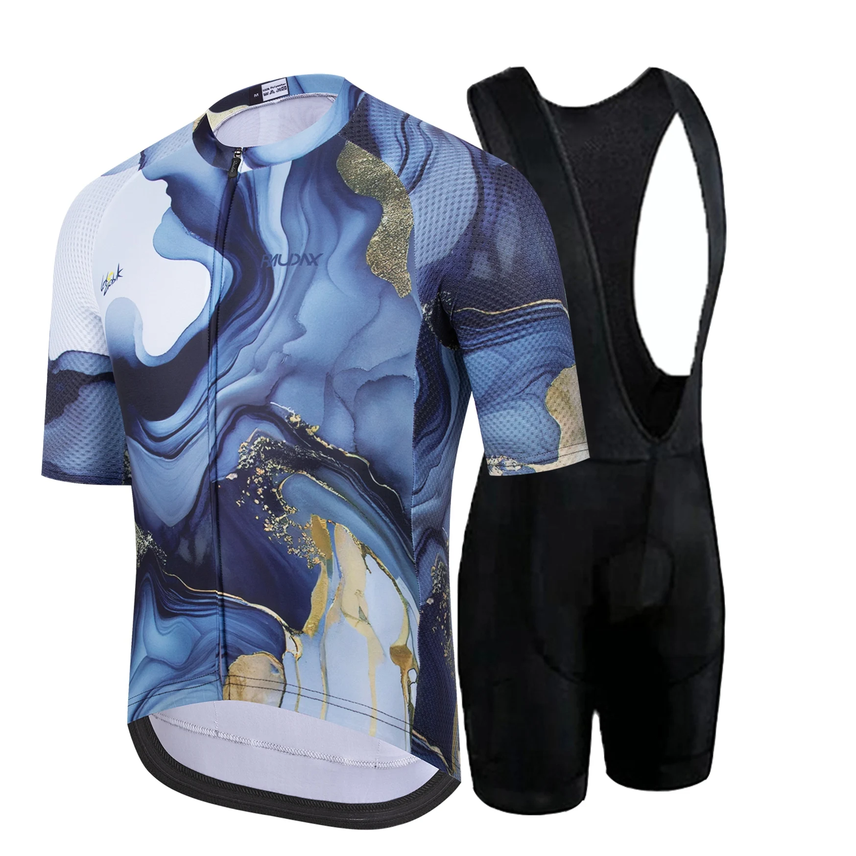 Фото Дышащий полосатый велосипедный костюм с сетчатой структурой, впитывающий пот, для мужчин и женщин, для горных и шоссейных велопоездок. №3