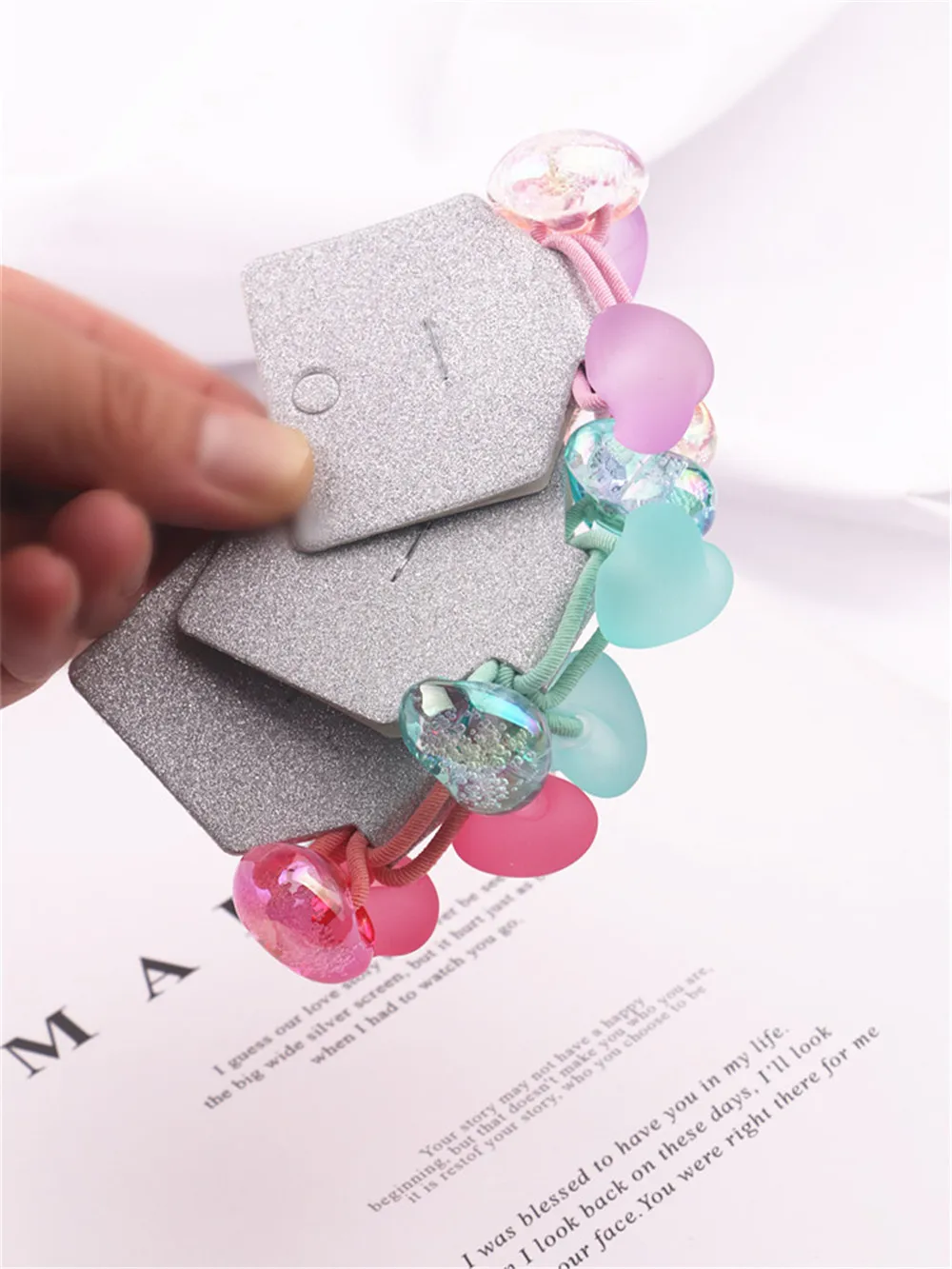 

Girls Kids Cartoon Elastic Hair Band Sets Rubber Tie Acrylic Hair Accessories Heart Gumka Do Wlosow Wholesale