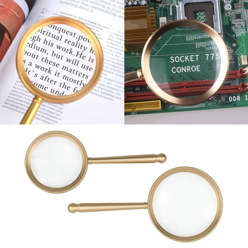 

Magnifying Glass 10X Handheld Magnifier with Large Glass Lens & Metal Handle Magnifying Glasses for Reading Close Work