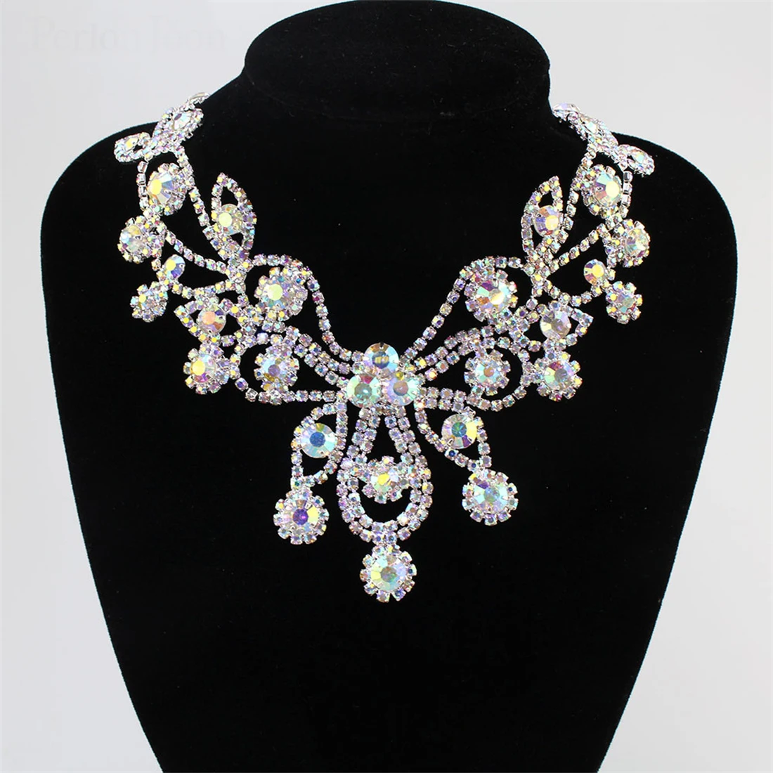 

1PCS DIY Clothing Accessories Welding Crystal Patch Rhinestone Wholesale Neckline For The Wedding Dress Skirt Flashing Sewing