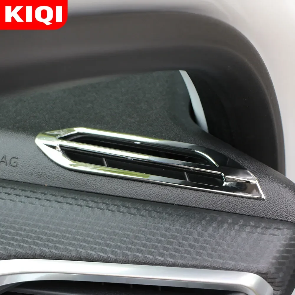 

KIQI 2 шт./компл. ABS Хромированная Крышка вентиляционного отверстия отделка наклейка для Peugeot 208 2015 2016 2017 2018 LHD аксессуары