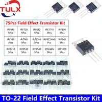 75pcsbox 15 values field effect transistor kit irf3205 irf640 irf740 irf840 irf530 irf630 irf1010 irfz44 irf9540 irf730 irf9z24