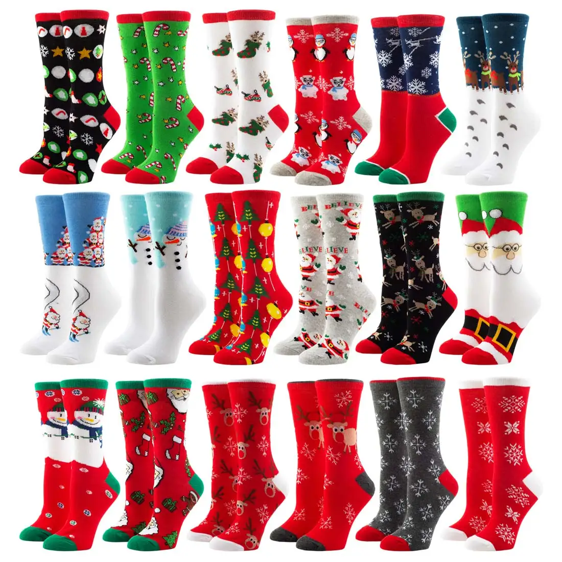 

Женские рождественские носки, забавный Санта-Клаус, дерево, искусственный снег, хлопковая трубка, команда счастливых мужчин, новогодний под...