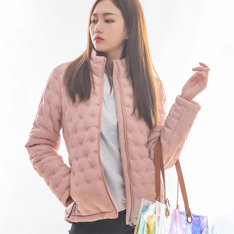 Fashion Women's Pink Winter Down Jacket Lightweight Warm Fashion Young Down Jacket Versatile