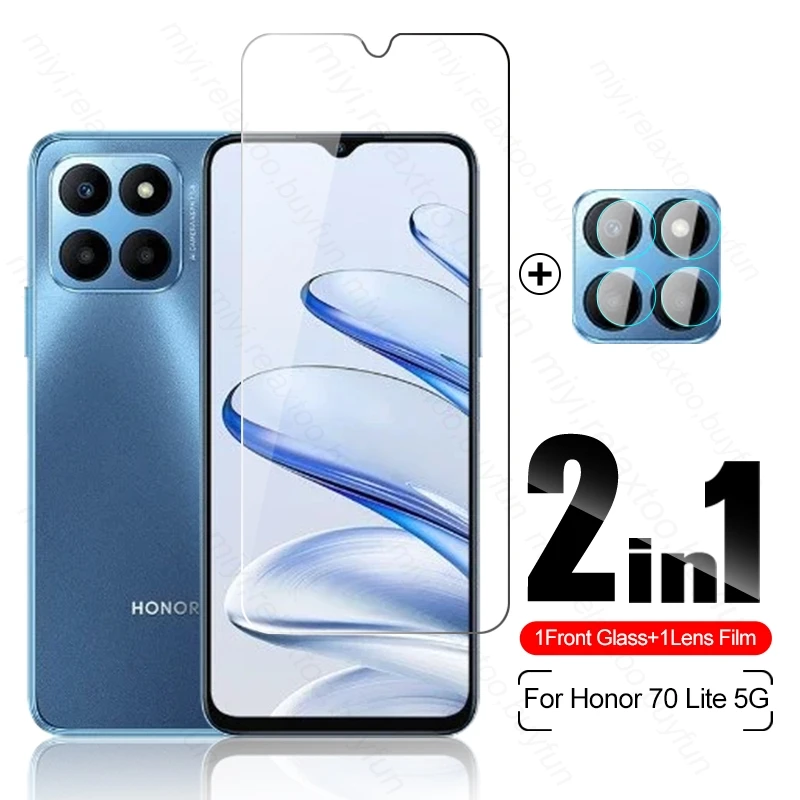 2 в 1, Защита экрана для объектива камеры Honor 70 Lite, пленка из закаленного стекла, чехол для Xonor Honar Honer 70 светильник 7Lite 5G 6,5