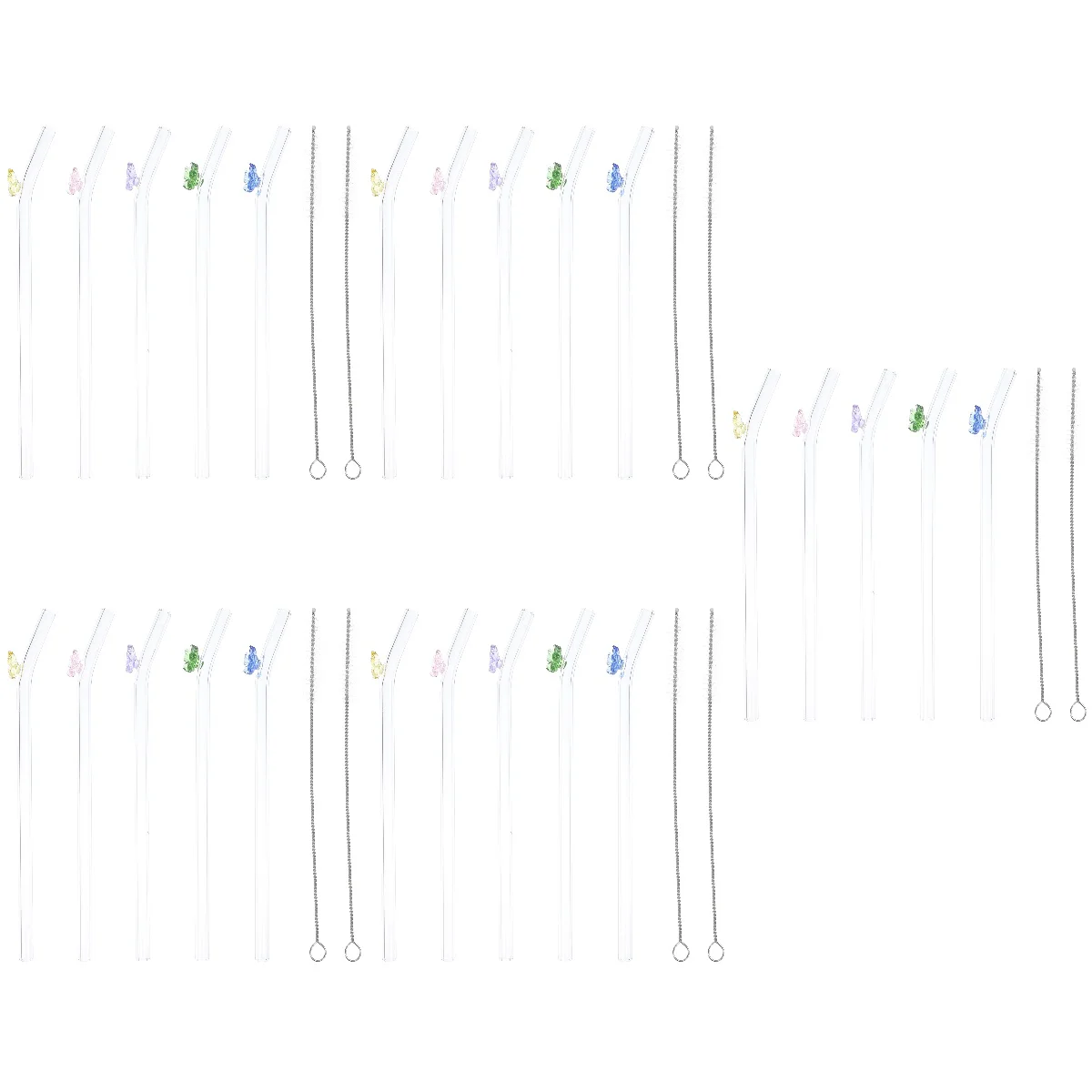 

5 Sets of Beverage Straw Drinking Straw Butterfly Design Straw Party Juice Supplies for Party