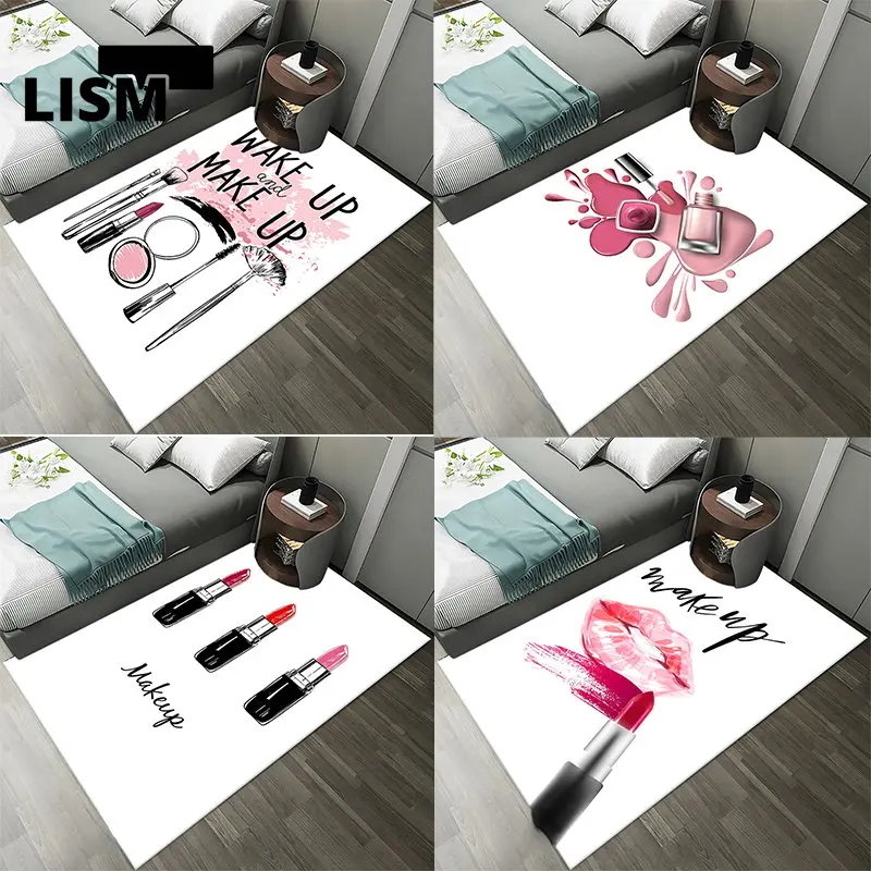 

Nail Polish Carpet for Living Room Lipstick Print Area Rugs Bedroom Decoration Sofa Floor Mat Entrance Doormats Lounge Anti-slip