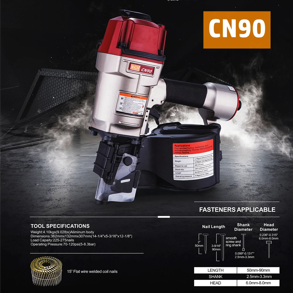 CN90 CN90B Пневматический пистолет для прокатки гвоздей Пистолет стрельбы