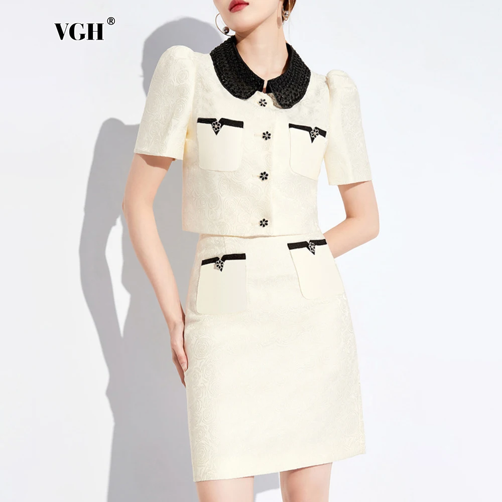 VGH Hit Color Минималистичные комплекты из двух предметов для женщин Туника с