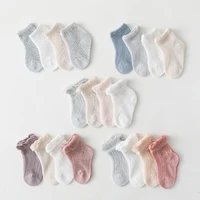 4 pairs thin cotton baby socks mesh summer kids socks for girls boys ankle length children socks newborn gift