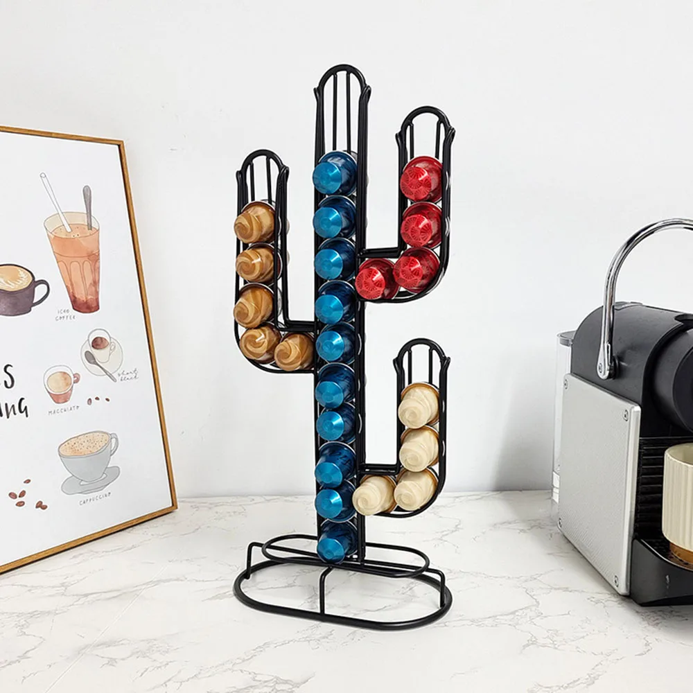 

Fashion Cactus-Shaped Holder For Coffee Pod Personalized Coffee Capsule Storage Rack For Kitchen Home