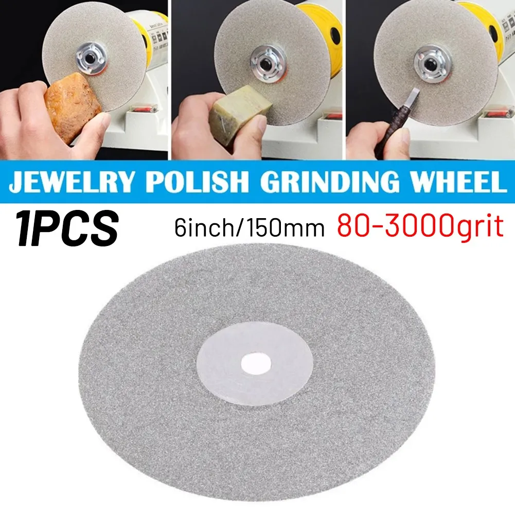 

6 Inch 150mm 80~3000 Grit Diamond Coated Grinding Wheel Disc Flat Lap Grind Wheel Dremel For Sharpening Polishing Jewelry Glass