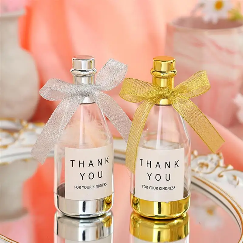 

10pcs Candy Storage Bottles Champagne Bottle Container Wedding Bottle Candy Boxes for wedding party supplies baby favors decor