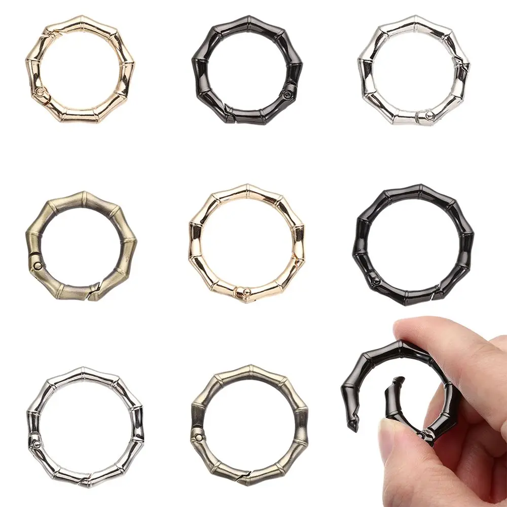 

2.5cm/3.1cm Plated Gate Purses Handbags Spring Ring Key Buckles Clips Snap Hooks Rings Round Push Trigger