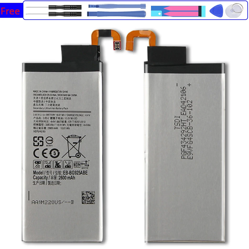 

Battery EB-BG925ABA For Samsung GALAXY S6 Edge G9250 SM-G925l G925F G925L G925K G925S G925A G925 S6Edge 2600mAh