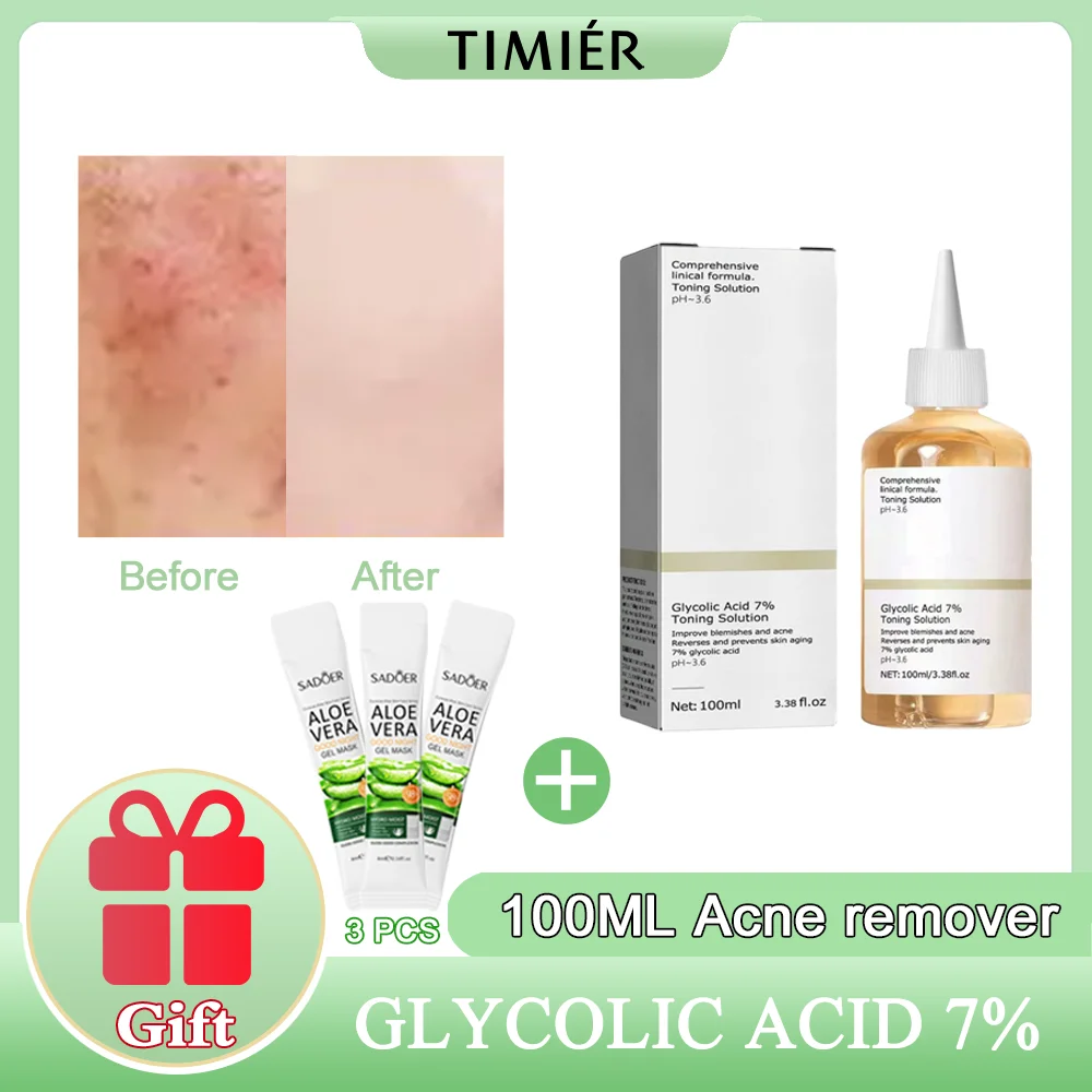 

Glycolic Acid 7% Toner Remove Acne Fade Acne Marks Improve Skin Lift Firming Wrinkles Glowing Facial Skin Care Acid Toner 100ml