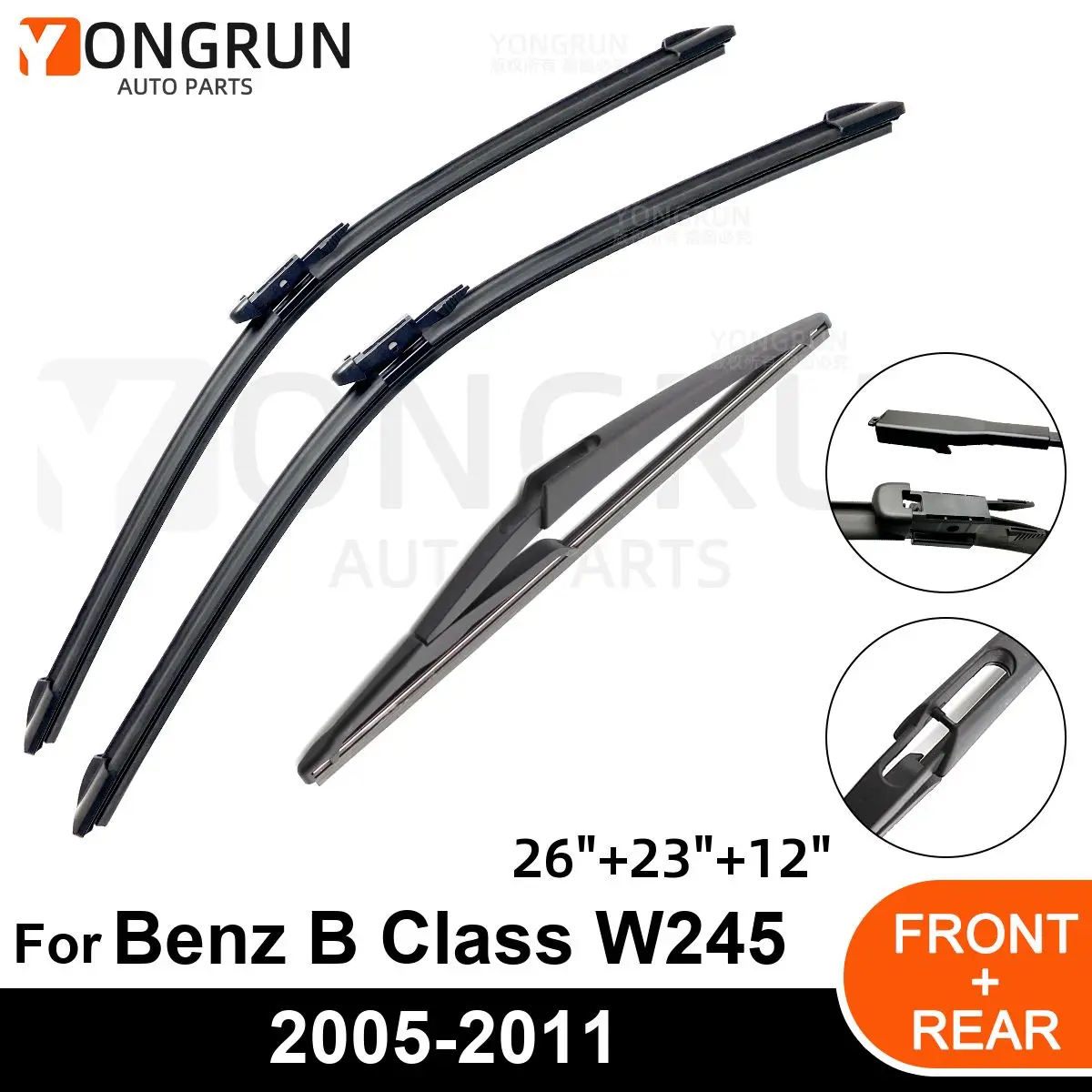 

Щетка стеклоочистителя для Benz B Class W245, 26/23/12 дюймов, 2005-2008/2009/2010/2011