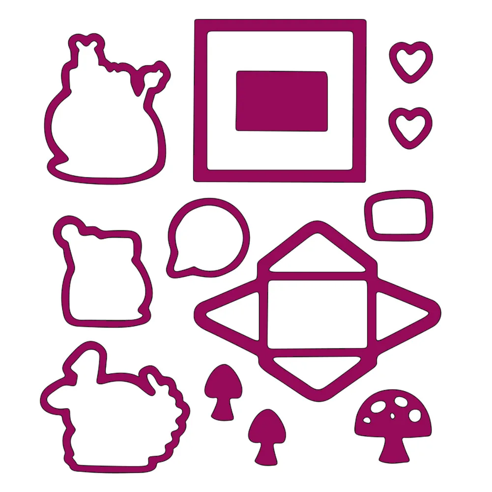 

Snail Mushroom Envelope Cutting Dies Silicone Clear Stamps for Scrapbooking DIY Album Craft Template Stencil Dies