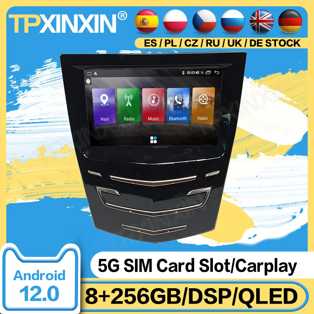 

8+256GB Automotive Multimedia Android 12 For Cadillac ATS ATSL XTS SRX CTS Carplay Radio Coche With Bluetooth GPS Navi Head Unit