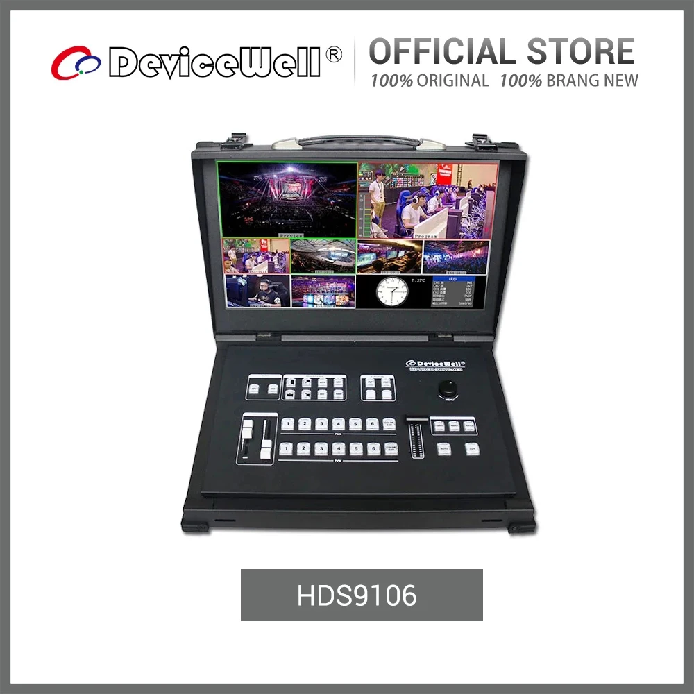 

DeviceWell HDS9106 6-канальный переключатель направляющих четырехсторонний SDI 2 HDMI-совместим с новыми медиа-трансляциями в реальном времени с экрано...