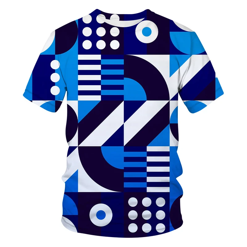 

Футболка мужская оверсайз с круглым вырезом, Короткий Повседневный Топ с геометрическим рисунком, с коротким рукавом, одежда в уличном стил...