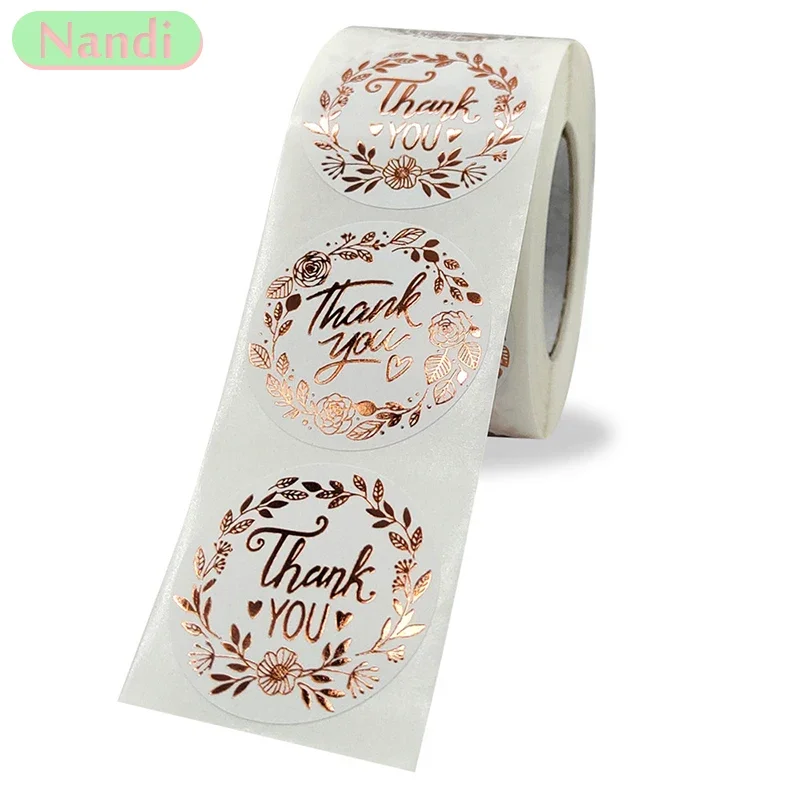 

500 шт., самоклеящиеся наклейки из розового золота, 2,5-3,8 см