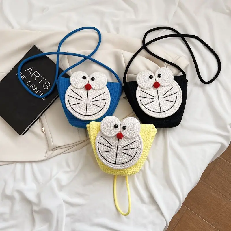 

Сумка-мессенджер Doraemon с мультяшным рисунком кавайная мультяшная аниме периферийное плетение модная Универсальная женская сумка Повседневная маленькая сумка для девушек