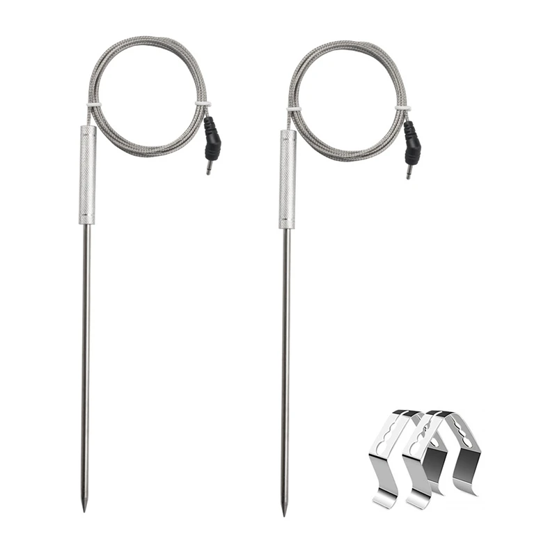

2 Pack Meat Probe Accessories For Thermopro Thermometers TP20 TP17 TP16 TP08S TP07 TP06,With 2 BBQ Probe Holder Clip