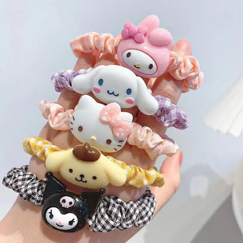 

Kawaii Sanrio Hello Kitty Kuromi My Melody Cartoon Anime Hair Band Ins Style Good Looking Hair Tie Hair Accessories