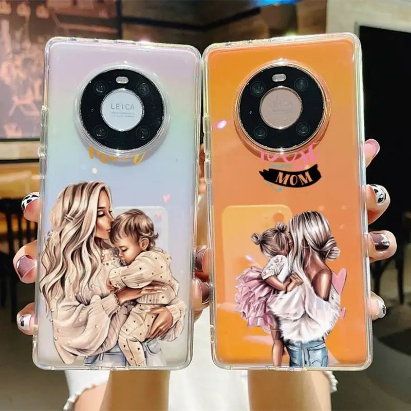 

Fashion Super Mom Baby Girl Phone Case for Samsung A51 A52 A71 A12 for Redmi 7 9 9A for Huawei Honor8X 10i Clear Case