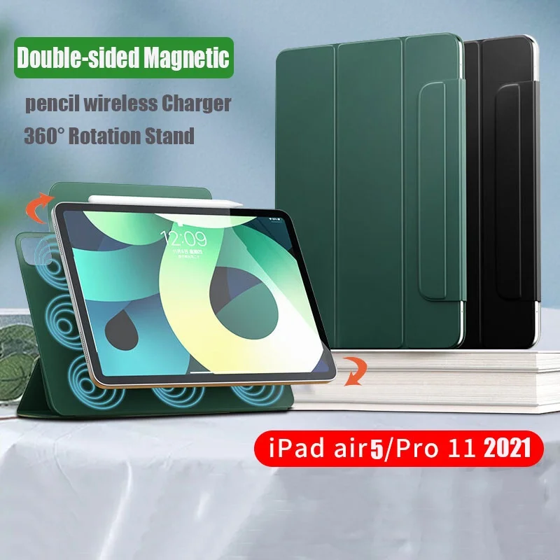 

For Ipad 10th 2022 10.9 Pro 12.9 2022 6th Pro 11 6th 2021 2020 2018 Air 5 4 Mini 6 Cover with Pencil Holder Trifold Case