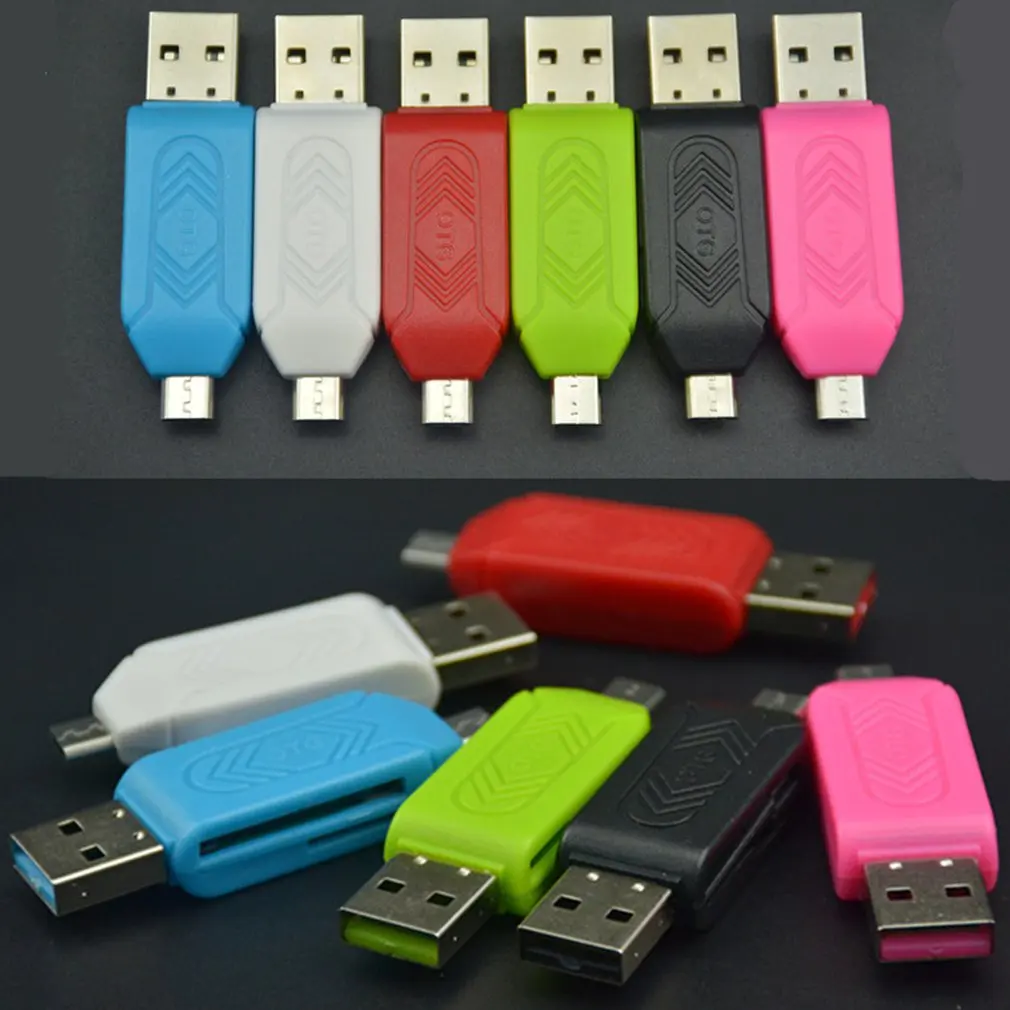 

Адаптер 2 в 1 с Micro USB OTG на USB 2,0, устройство для чтения карт памяти, телефонные удлинители, переходники для карт SD/Micro SD TF