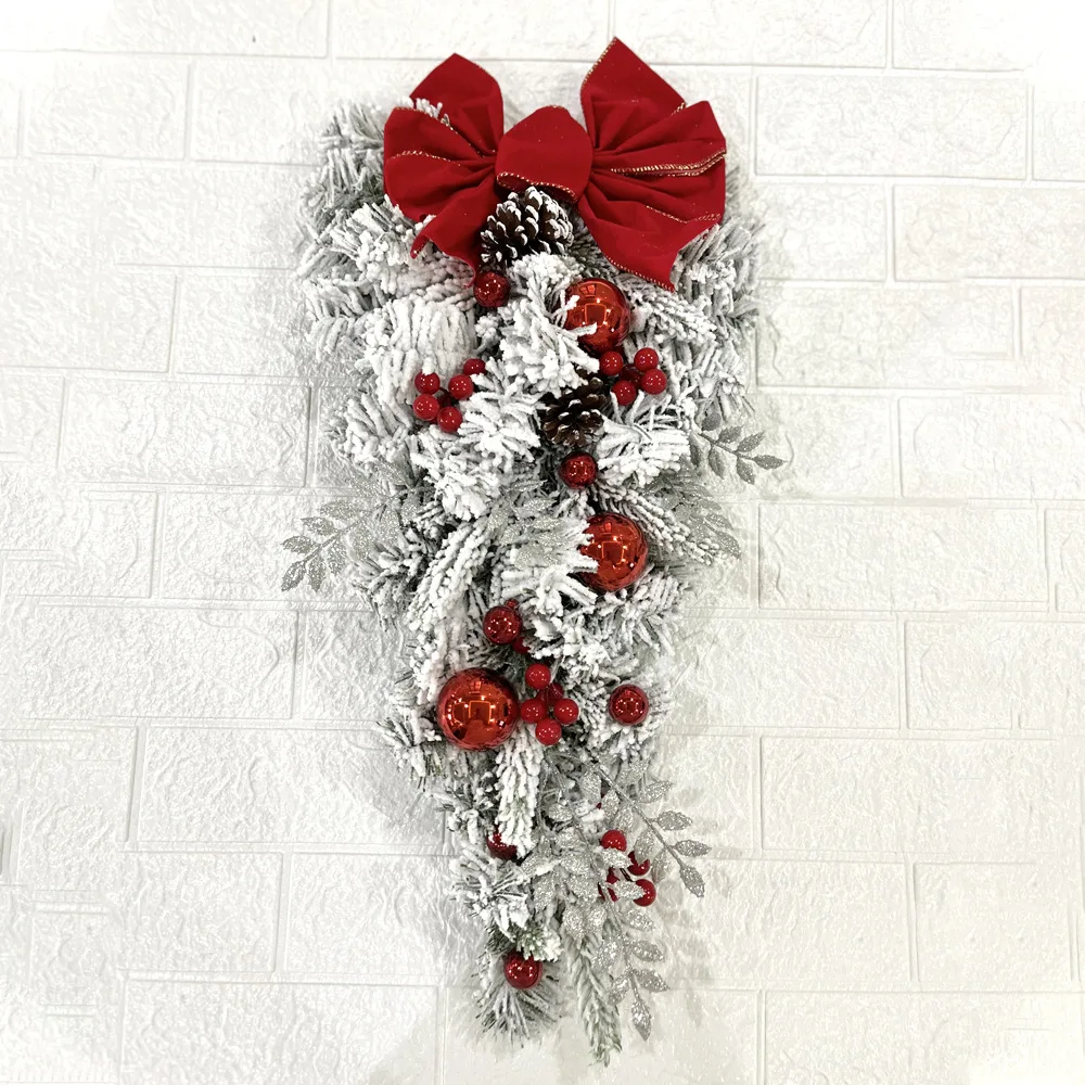 Christmas Wreath Candy Cane Artificial Wreath Window Door Hanging Garlands Rattan Home Christmas Decoration 2023
