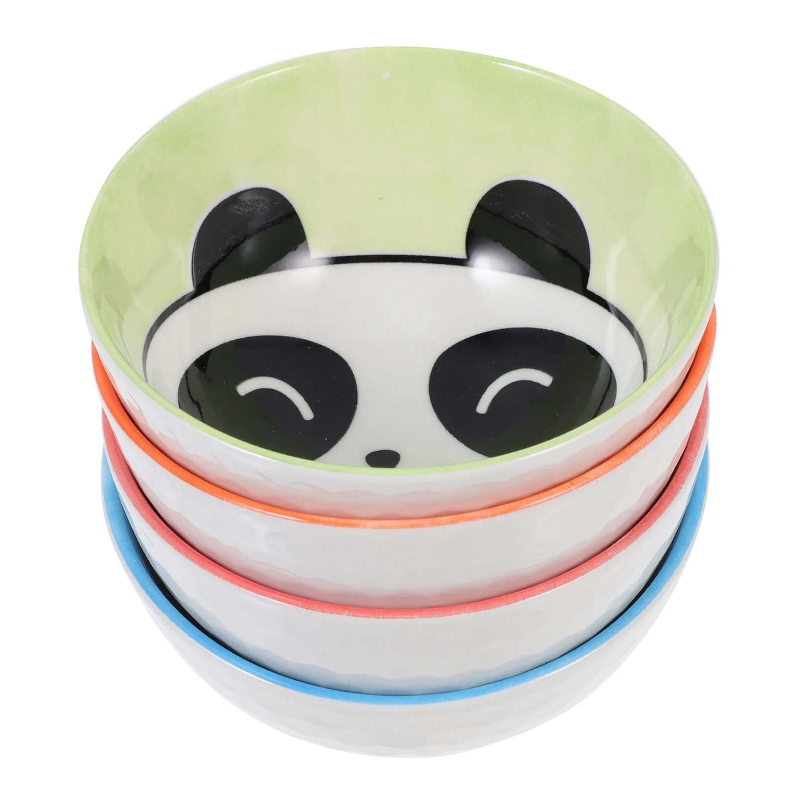 

4pcs Practical Simple Convenient Durable Creative Ceramic Bowls Rice Bowls for Party