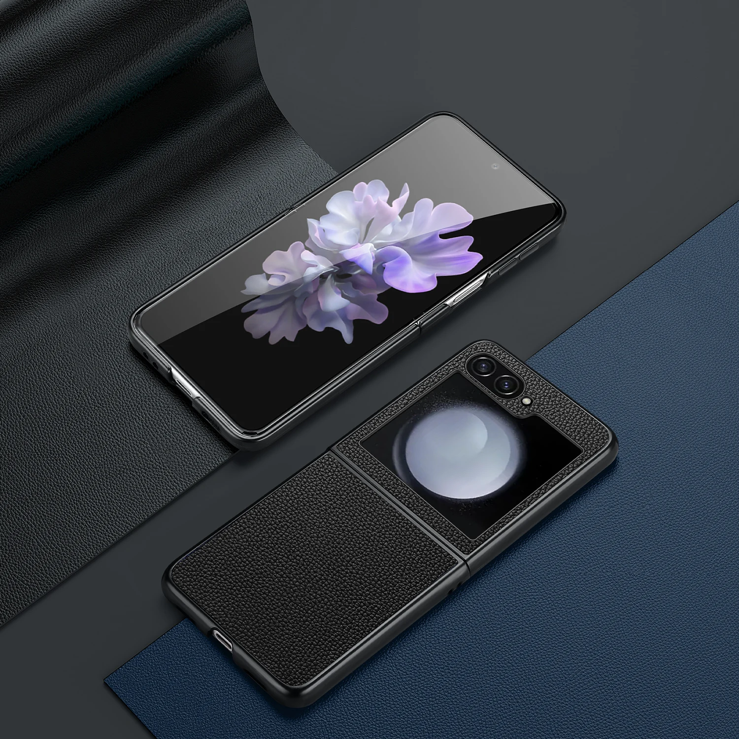 Роскошный кожаный чехол с текстурой личи для Samsung Galaxy Z Flip 6 5G 5 ZFlip 4 3 Защита