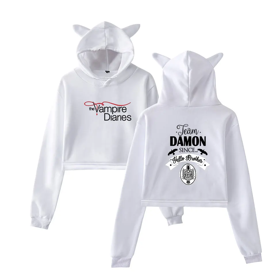 

Женский свитшот с изображением дневников вампира, милый модный пуловер в стиле Харадзюку для девушек, Y2K, брендовый дизайнерский Свитшот