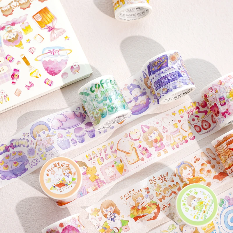 

Cute Girl Washi Decorative Tape Scrapbook Personalized DIY Phone Laptop Label Collage Manual Account Accessories Masking Tape