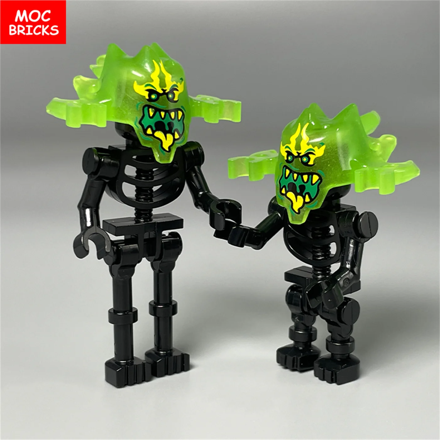 Фото Одиночная распродажа, кирпичи MOC, Хэллоуин, светящийся призрачный скелет, сборка, экшн-фигурка, развивающие строительные блоки, детские игрушки, подарки №3