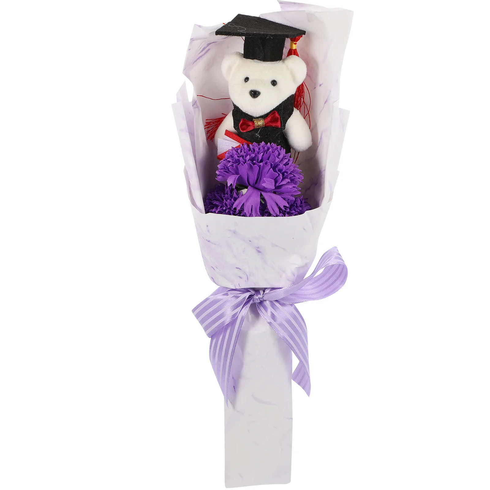 

Mini Stuffed Bears Figurine Bouquet Rose Bear Grad Presents Plastic Ornament Bouquet Graduation Bouquet Gift