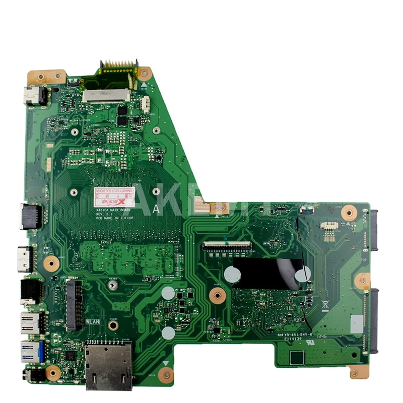 Материнская плата Akemy для ноутбука ASUS X451CA F451 F451C материнская REV.2.1 HM70 1007U GMA HD 3000 |