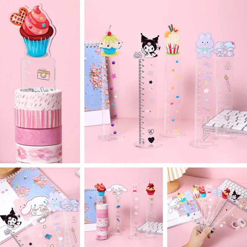 

Cartoon Kawaii Anime Cinnamoroll My Melody Kuromi Multiple Styles Practical Student Ruler Kids Stationery Ruler School Supplies
