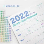 Календарь с наклейками на 2022 год, настенный календарь на 365 дней, ежедневный Органайзер, офисные и школьные принадлежности