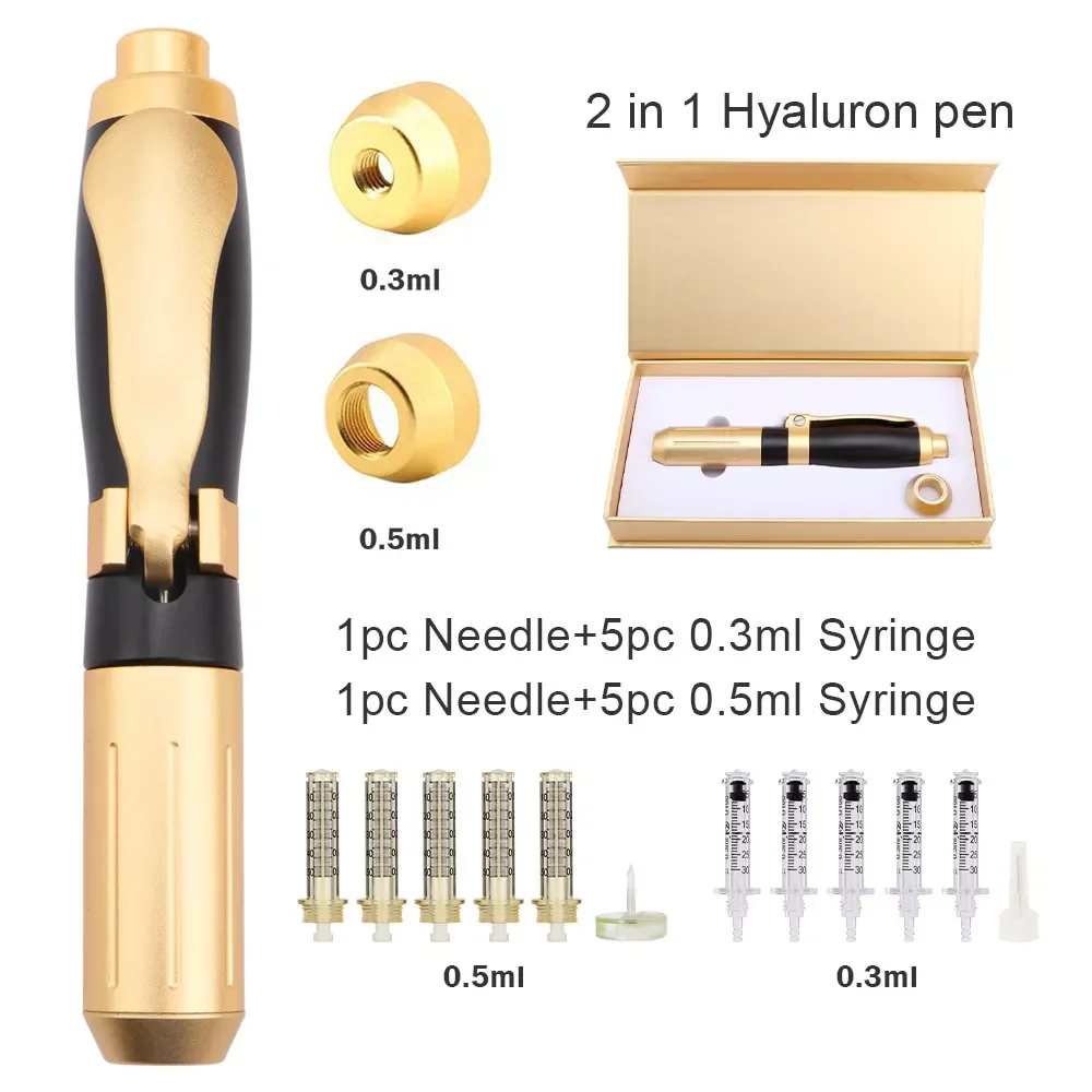 

2 In 1 0.3ml 0.5ml Hyaluronic Acid Pen,Hyaluron Injection Pen,Wrinkle Removal Skin Care Tools,High Pressure Lip Filler Atomizer