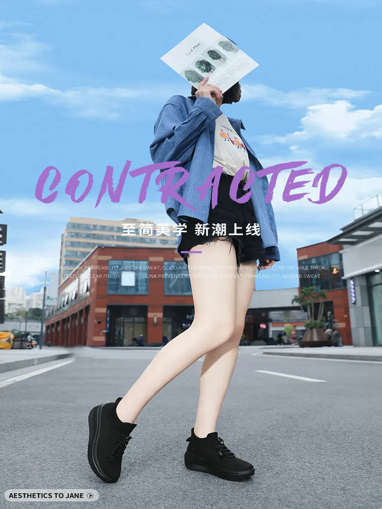 Women's Walking Shoes Fashion Sock Sneakers Breathe Comfortable Nursing Shoe Casual Platform Loafers Non-Slip Style Zapatos De M