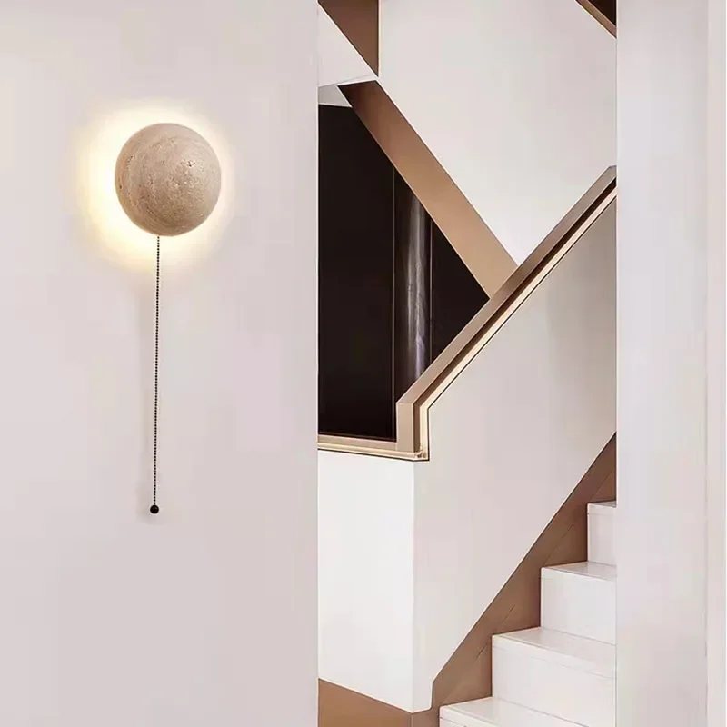 Современные Настенные светильники из искусственного камня прикроватная лампа с